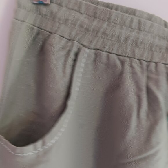 Women's Tribal Linen Blend Ankle Wide Leg Draw String Pant Size P/S NWT - Picture 3 of 9